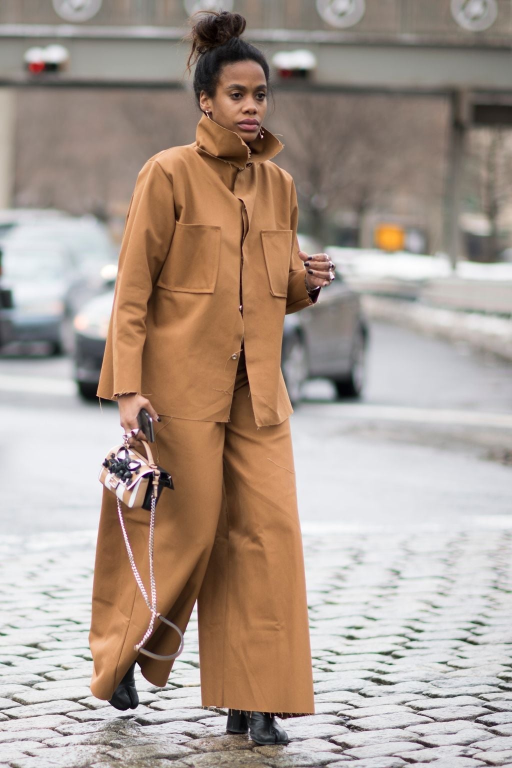 Oversized Tan Shirt and Matching Trousers Set — Oversize Outfits