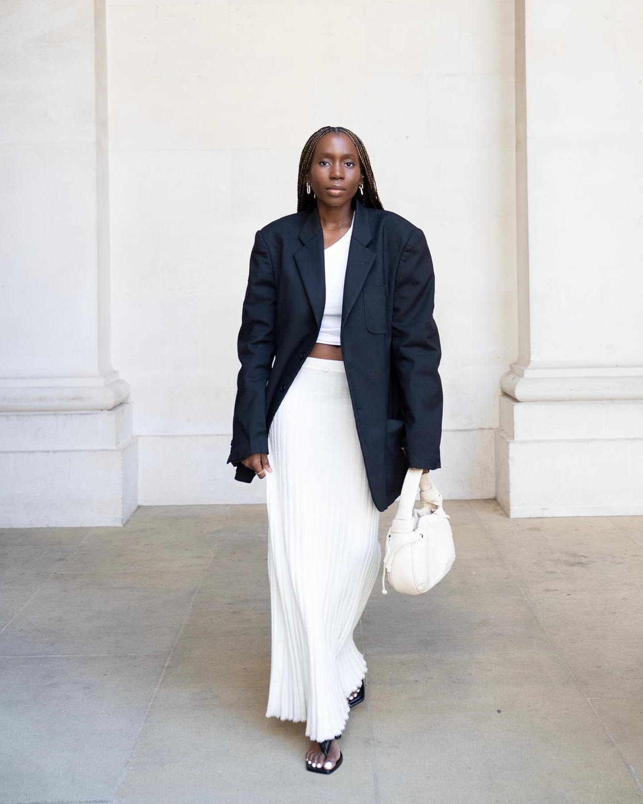 Oversized Black Blazer with Maxi Skirt — Oversize Outfits
