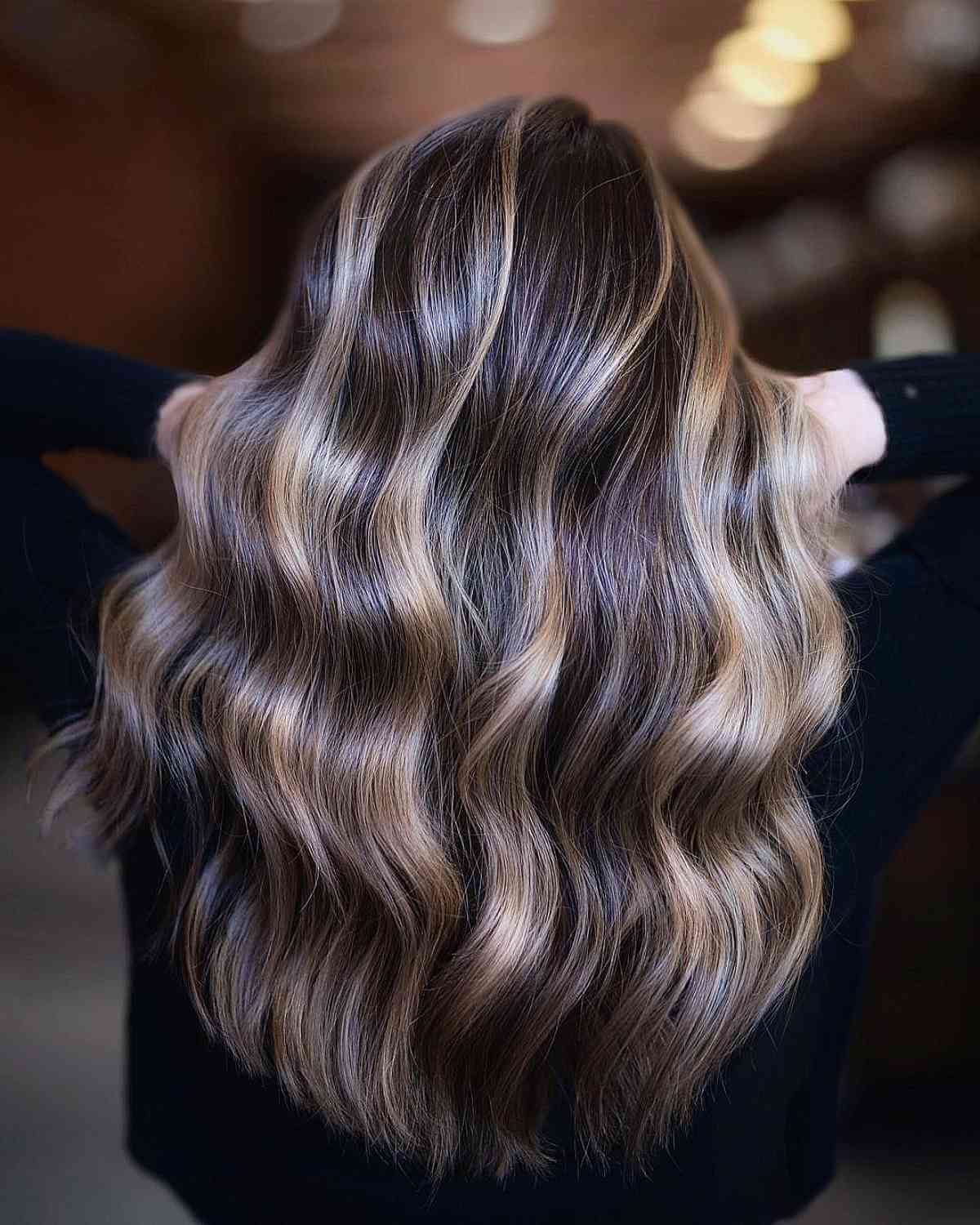 Dark Brown With Dimensional Blonde Highlights — Partial Highlights