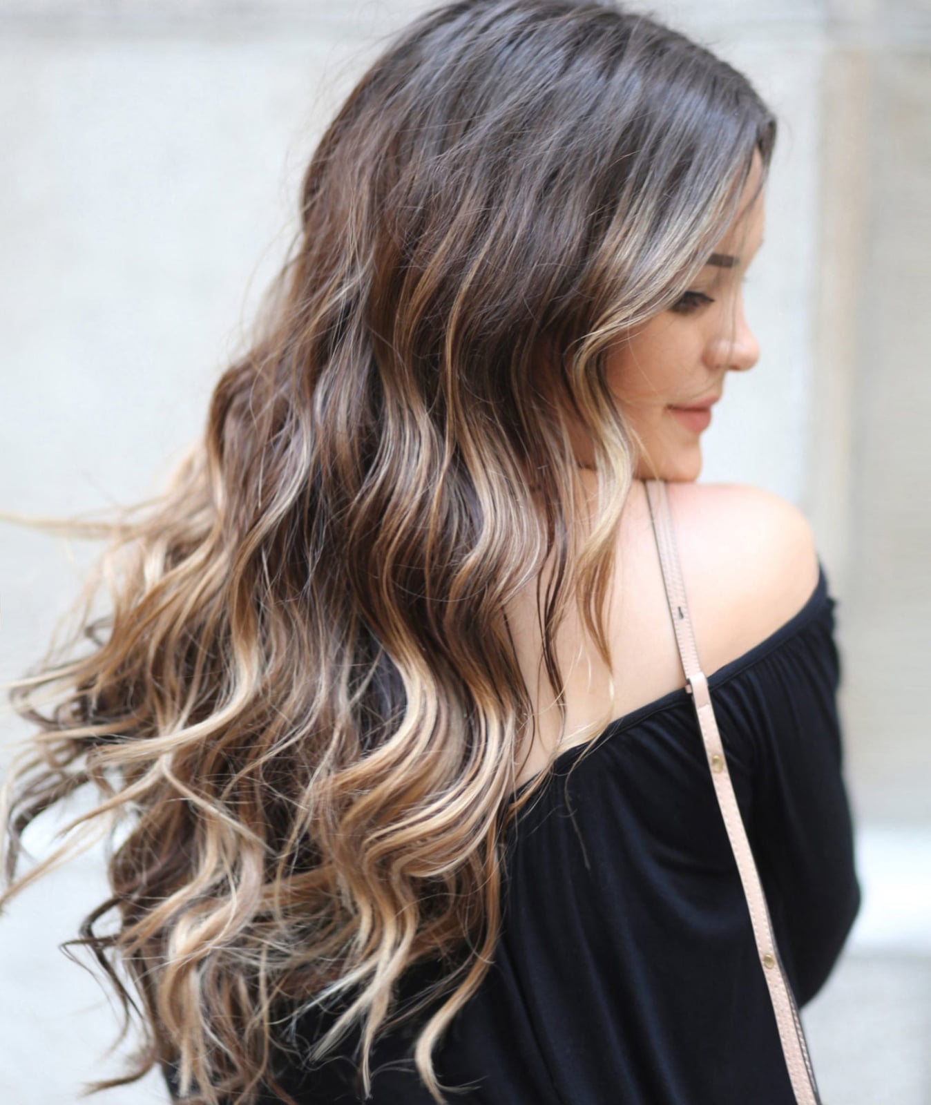 Dark Brown With Caramel Highlights Back View — Partial Highlights