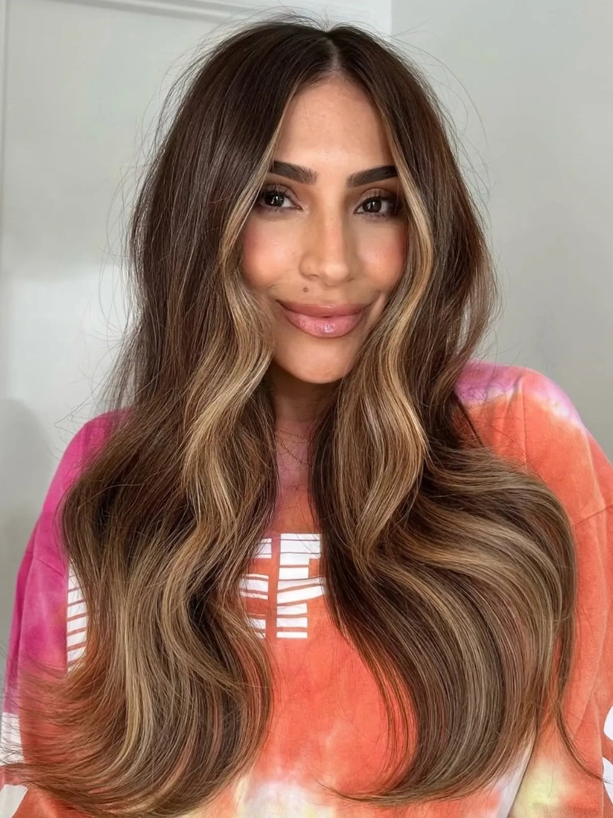 Dark Brown Base With Caramel Highlights — Partial Highlights