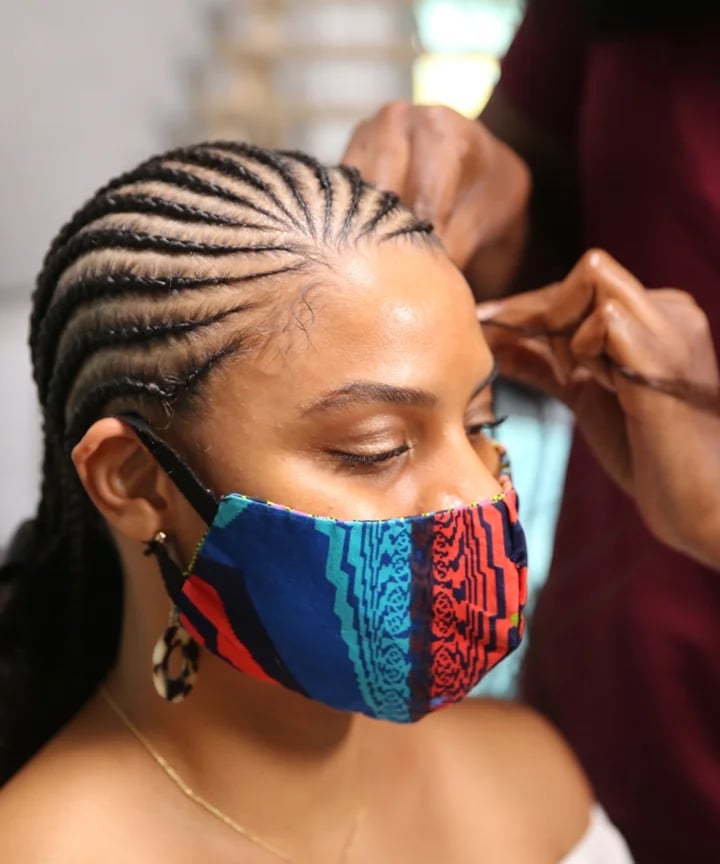 Neat Cornrows With Precise Middle Part Neat Cornrows With Precise Middle Part — Parts Braids