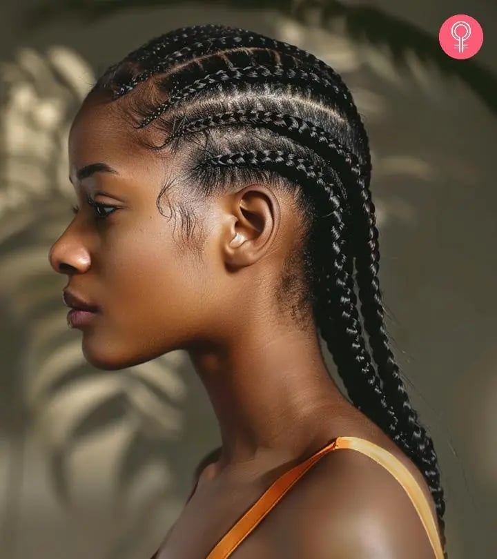 Shoulder Length Cornrows With Geometric Parts Shoulder Length Cornrows With Geometric Parts — Parts Braids