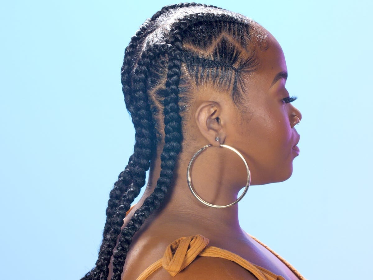 Stitch Braids With Zig-Zag Parts Stitch Braids With Zig-Zag Parts — Parts Braids