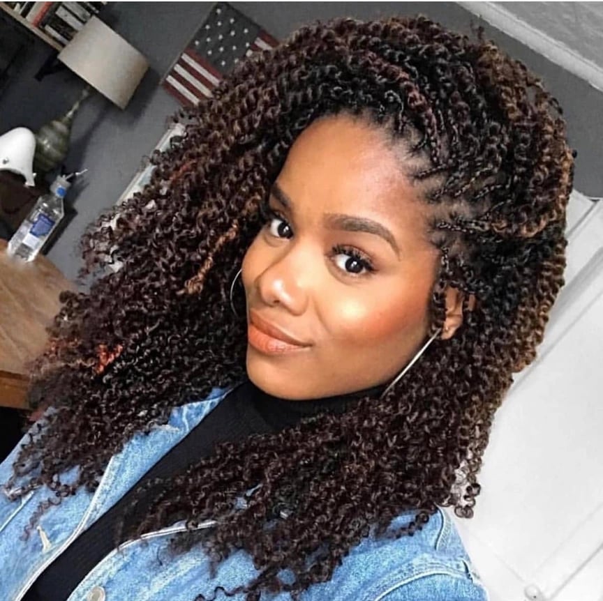 Collarbone Passion Twists With Curtain Bangs Collarbone Passion Twists With Curtain Bangs — Passion Twists Hairstyles