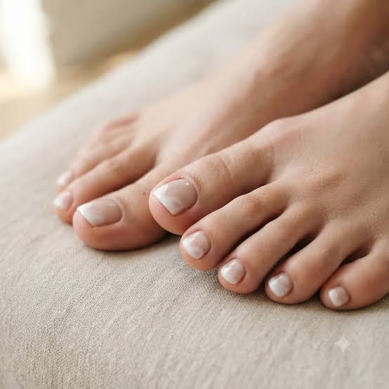 Classic White French Tip Nude Base Pedicure Classic White French Tip Nude Base Pedicure — Pedicure Nails