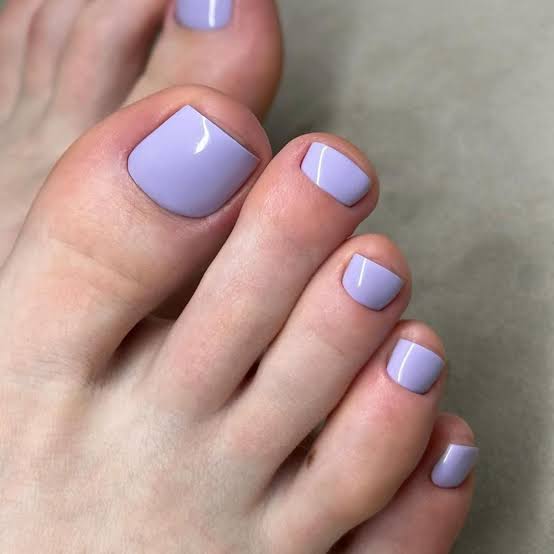 Pale Lavender Glossy Short Square Pedicure Pale Lavender Glossy Short Square Pedicure — Pedicure Nails