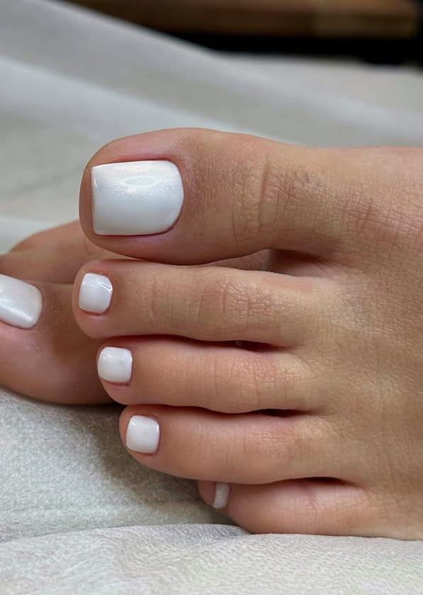 Milky Nude Satin Finish French Pedicure Milky Nude Satin Finish French Pedicure — Pedicure Nails