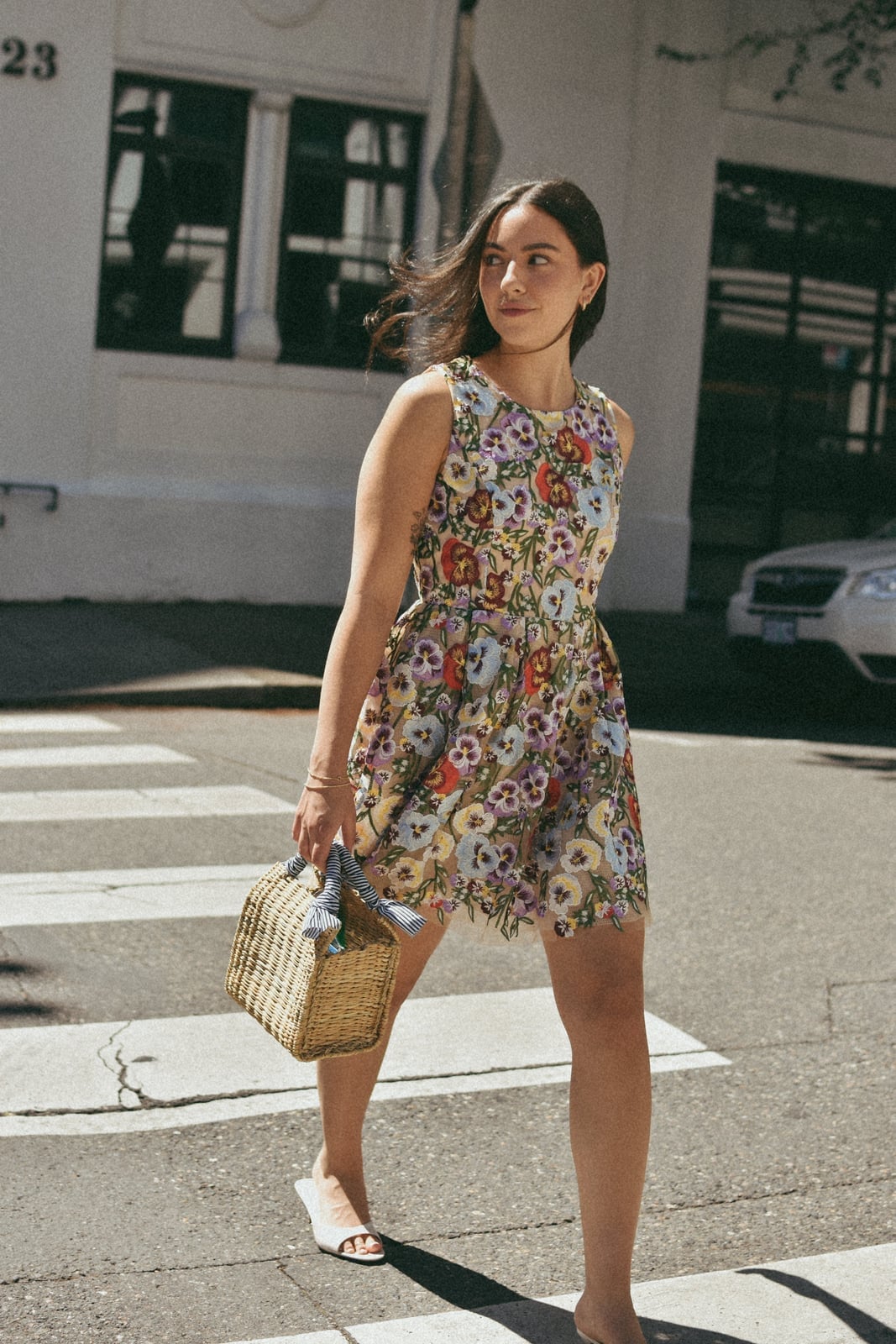 Sleeveless Floral Print Fit-and-Flare Dress — Photoshoot Dress