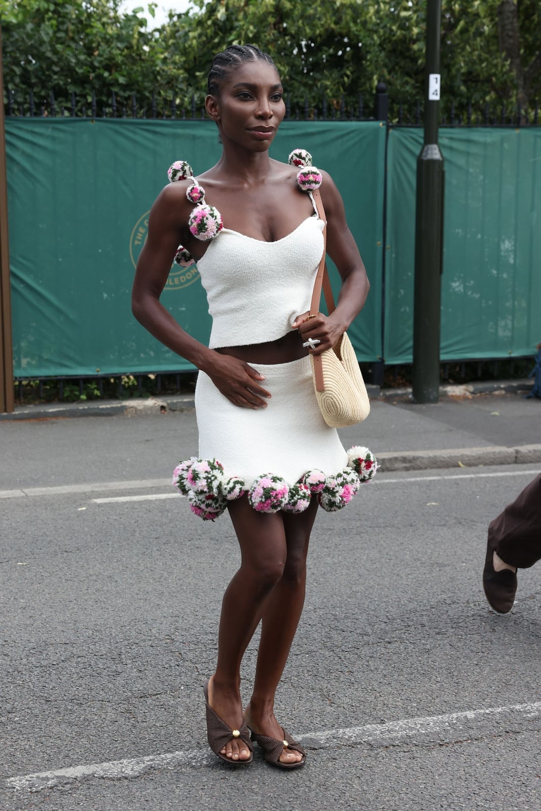 White Textured Crop Top and Skirt with Pom-Poms White Textured Crop Top and Skirt with Pom-Poms — Photoshoot Outfits
