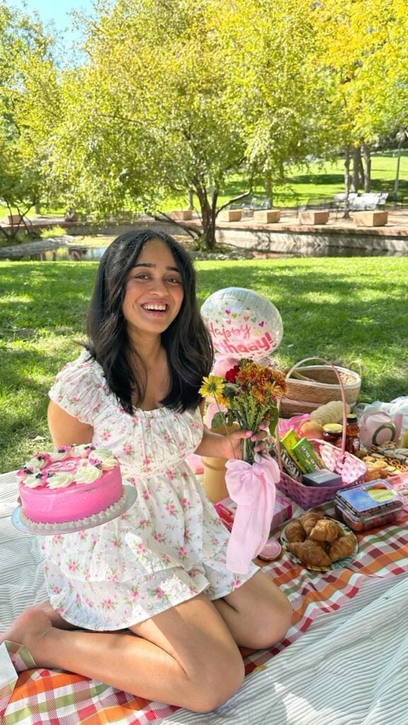 Pink Floral Print Puff Sleeve Mini Dress — Picnic Outfit