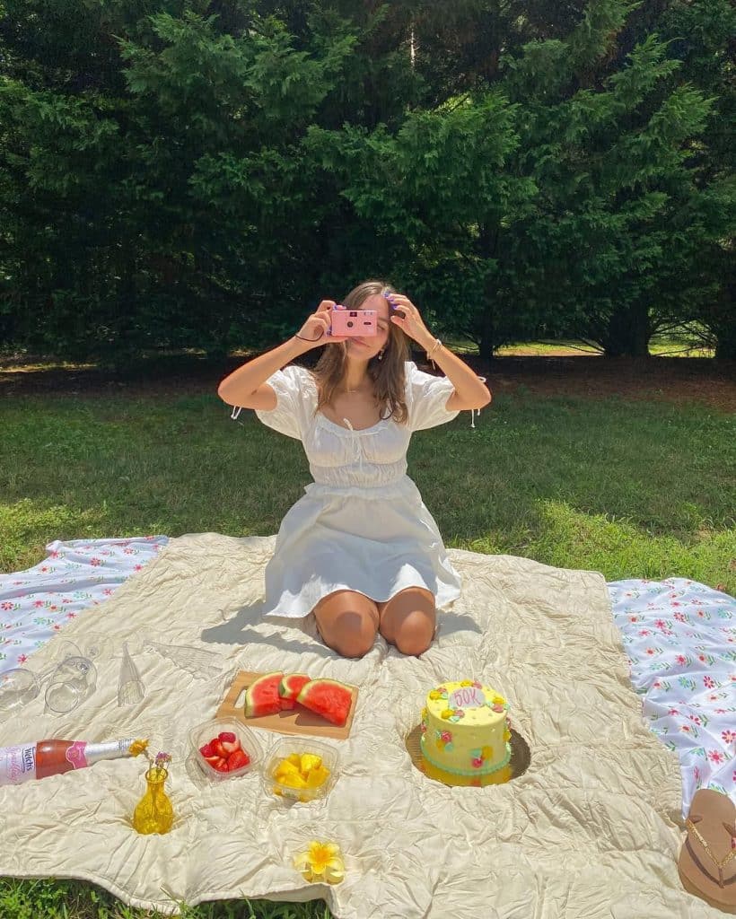 White Puff Sleeve Cotton Mini Dress — Picnic Outfit