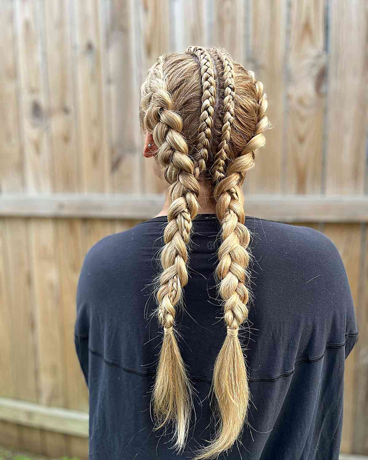Dark Brown Balayage Fishtail Braids — Pigtails Braids