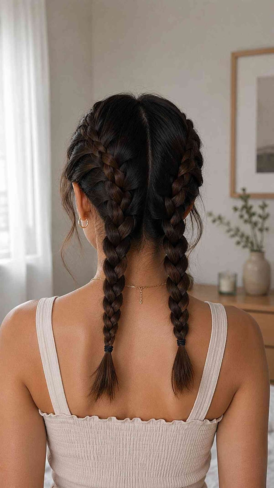 Balayage Fishtail Braids Mid-Back — Pigtails Braids
