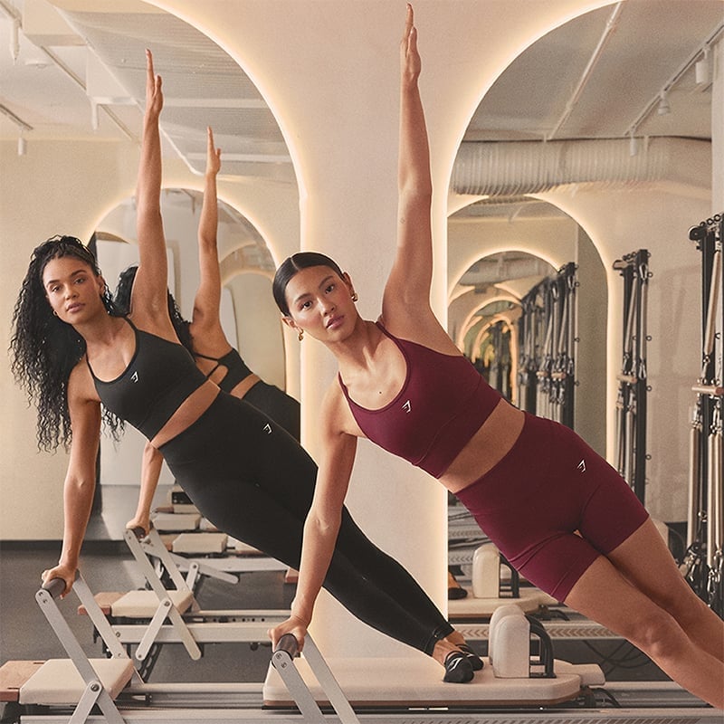 Black and Burgundy Ribbed Knit Matching Sets — Pilates Outfits