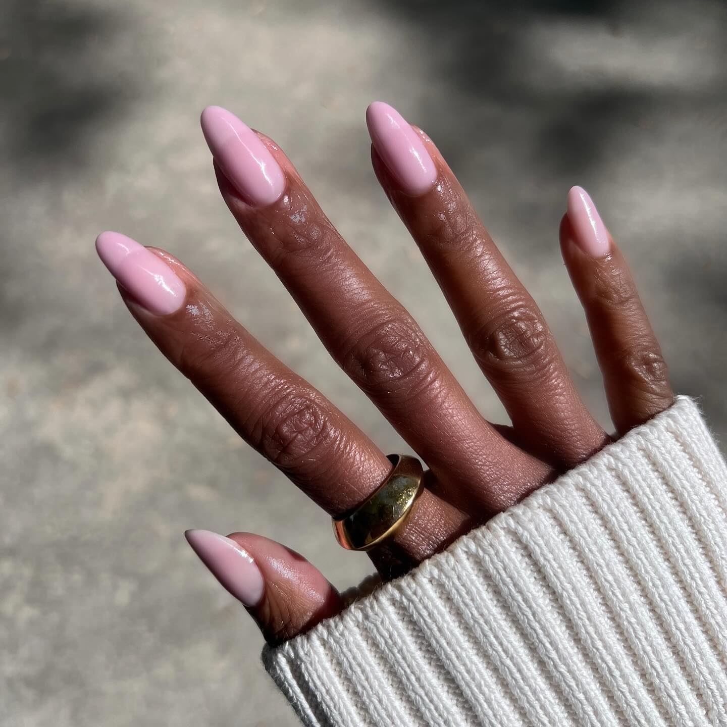 Baby Pink High Gloss Almond Nails — Pink Almond Nails