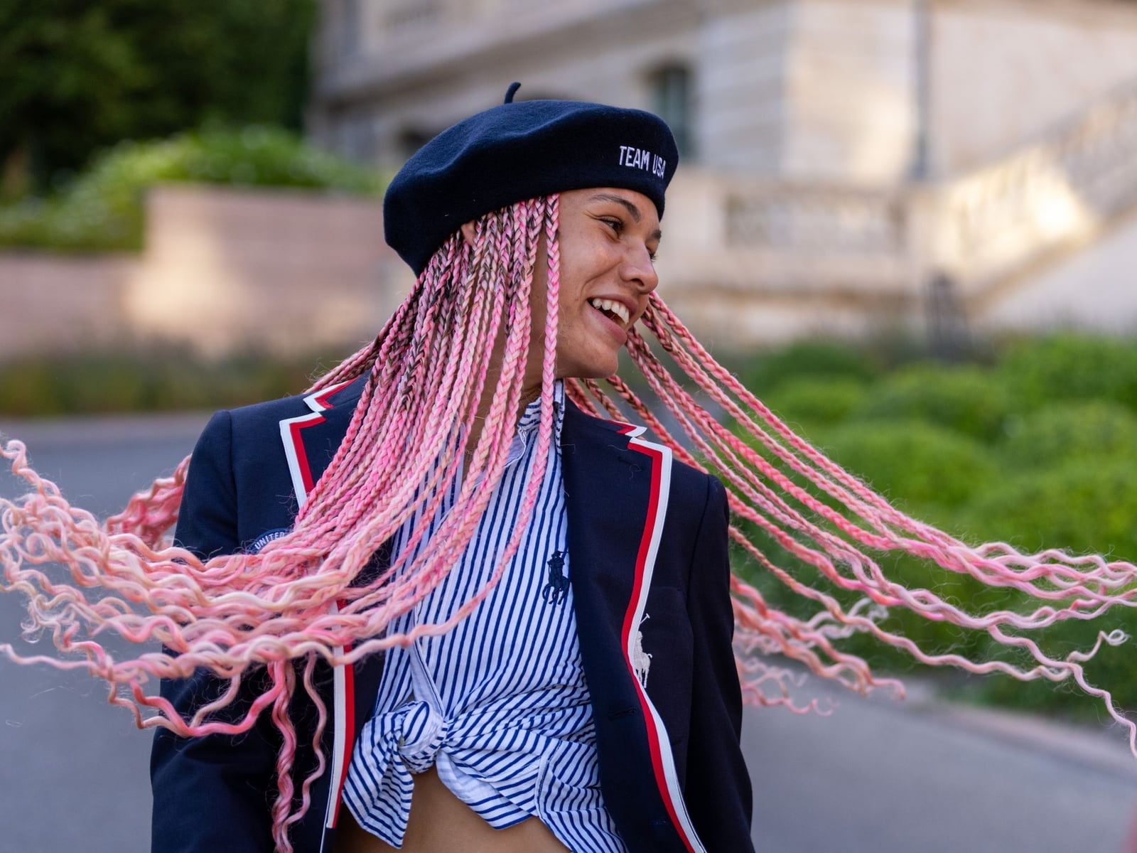 Wind-Blown Bright Pink Loose Braids — Pink Braids