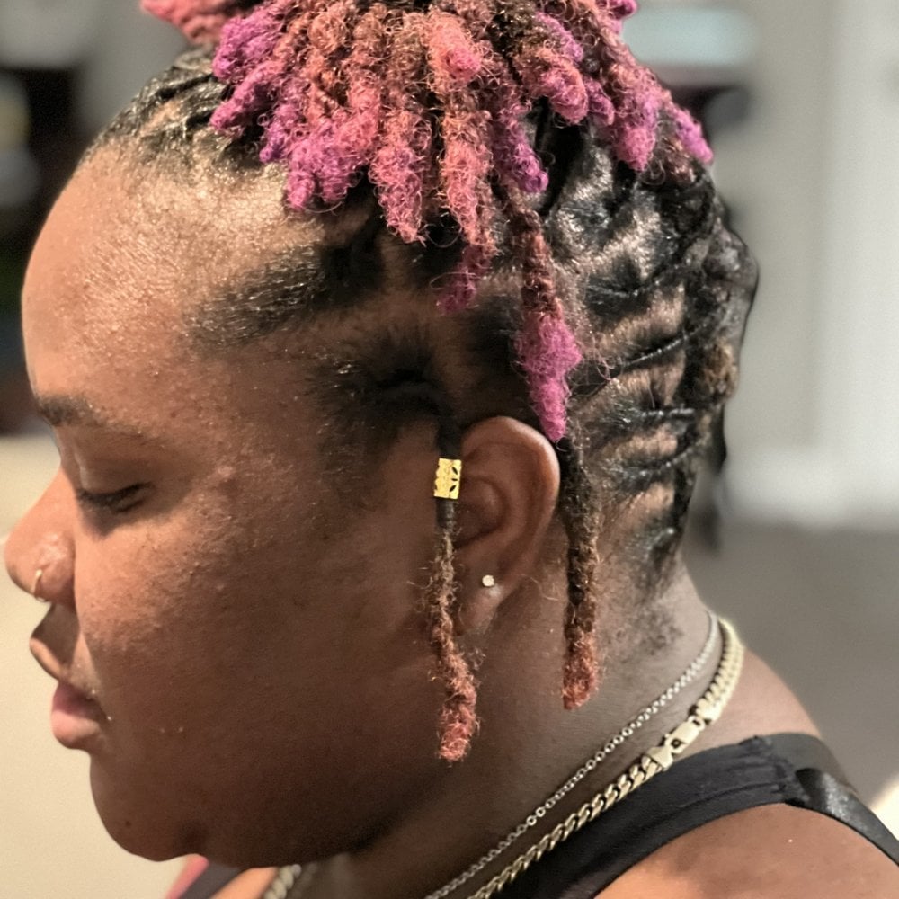 Pink and Brown Ombre Micro Braids — Pink Braids