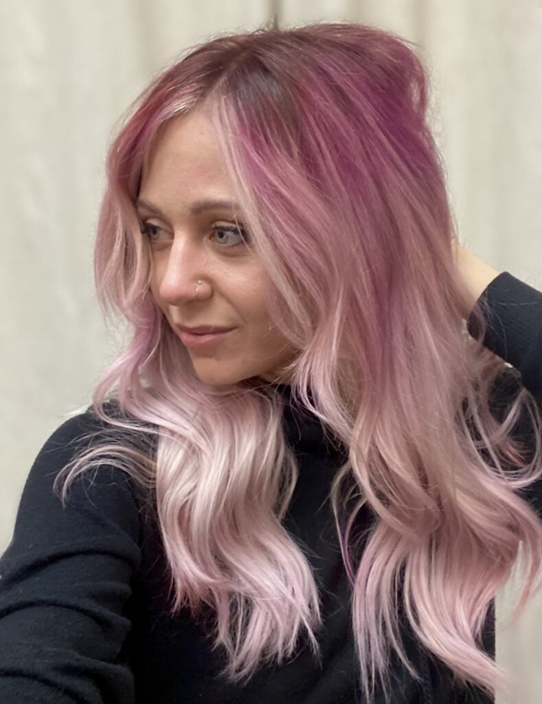 Dusty Rose Pink With Lighter Ends Dusty Rose Pink With Lighter Ends — Pink Hair Color