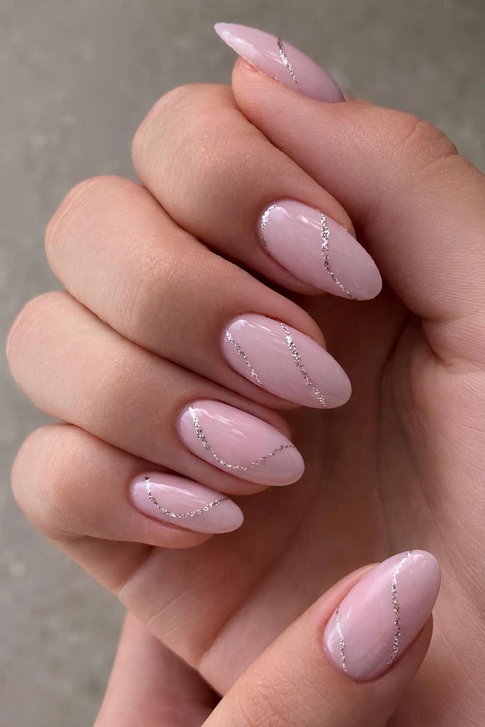 Medium Almond Nails With Minimalist Gold Dots — Pink Nail Colors