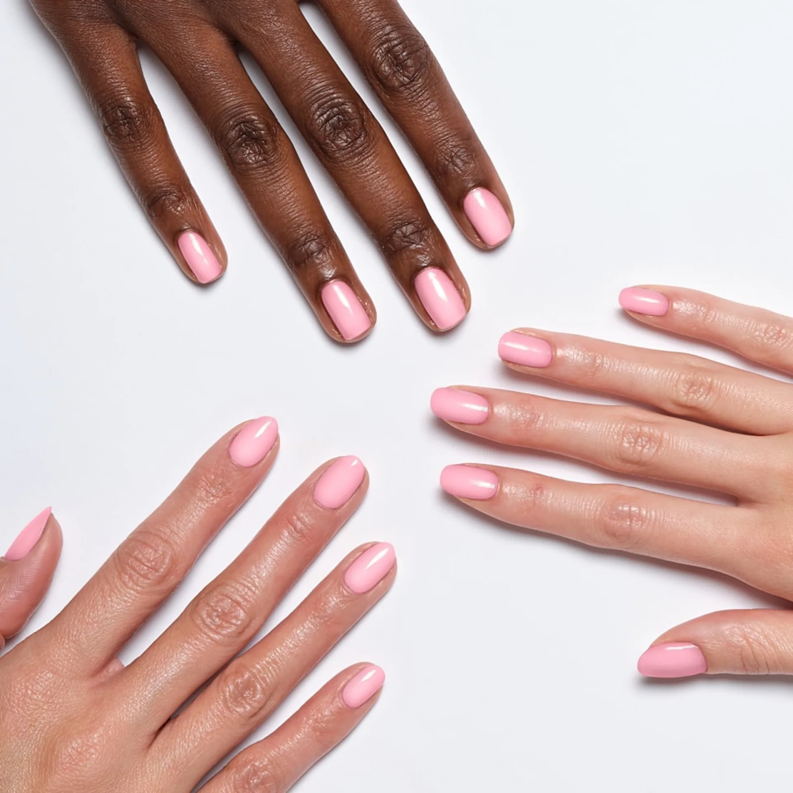 Short Oval Nails In Soft Pastel Pink With Solid Color — Pink Nail Colors