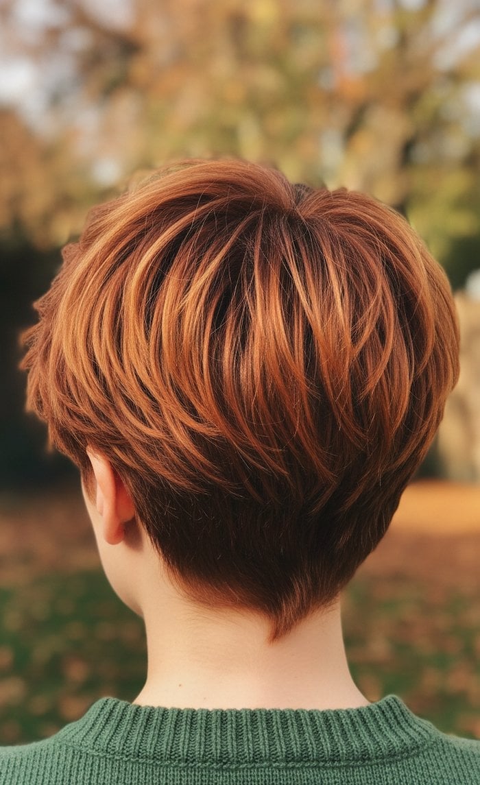 Copper Pixie Bob With Tapered Nape