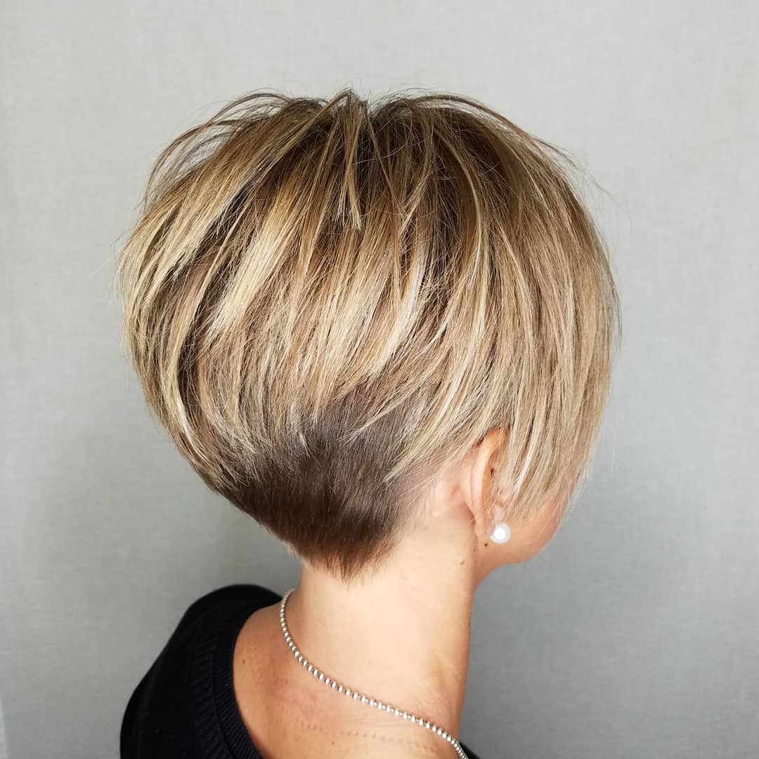 Ash Blonde Pixie Bob With Stacked Layers, Everyday Version
