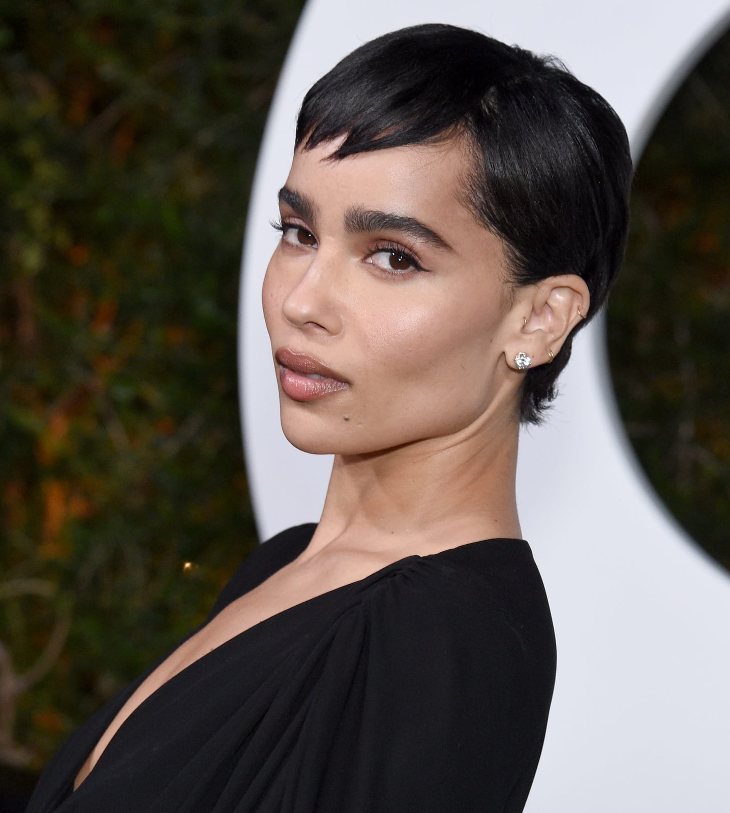 Slicked Black Pixie With Sharp Hairline Slicked Black Pixie With Sharp Hairline — Pixie Cut