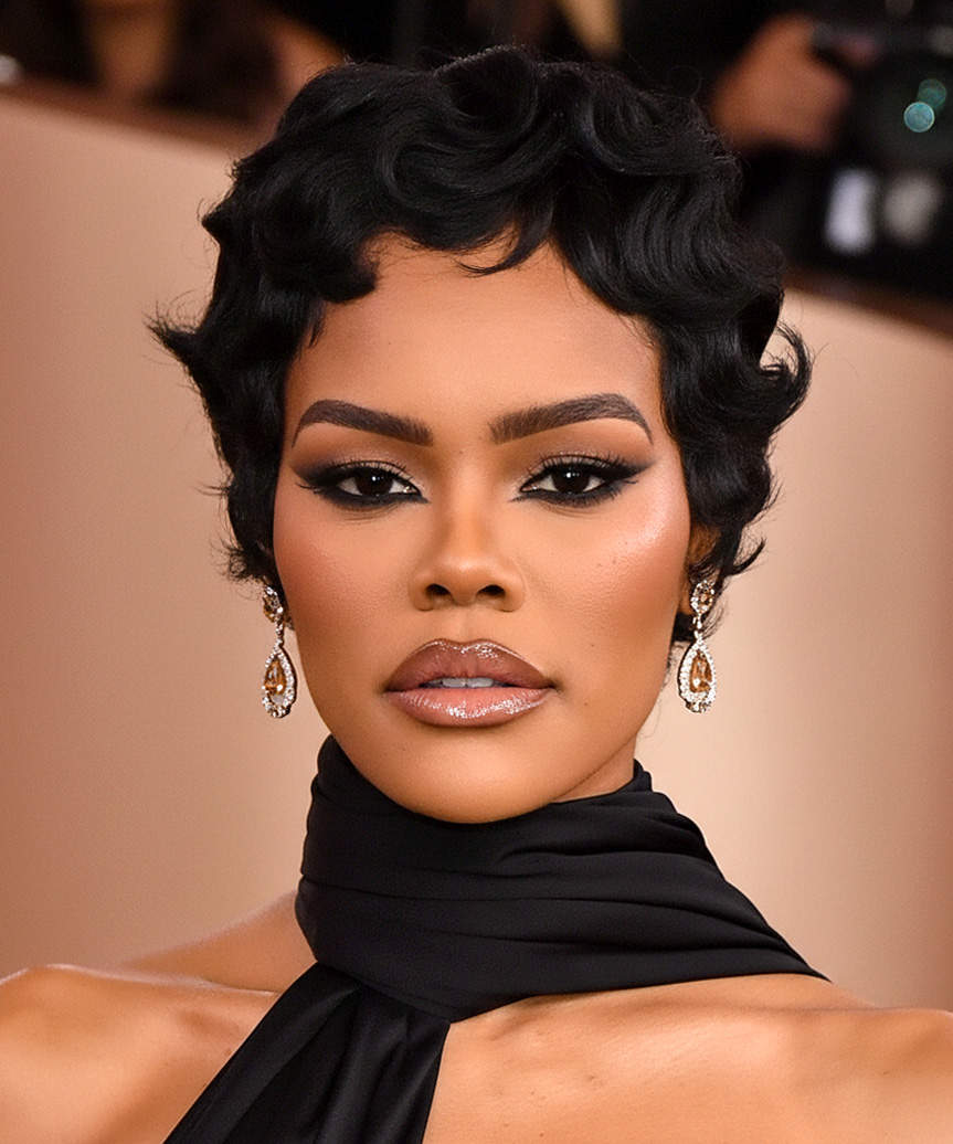 Black Pixie With Finger Wave Styling Black Pixie With Finger Wave Styling — Pixie Cut