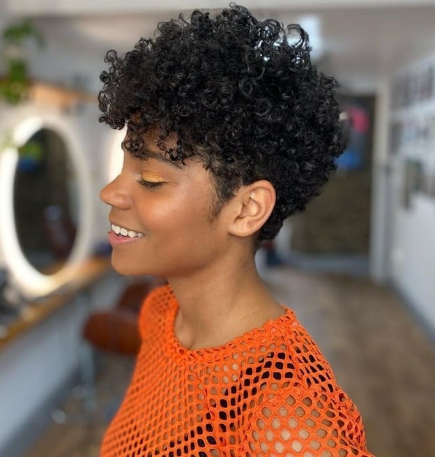 Full Black Pixie With Voluminous Curls Full Black Pixie With Voluminous Curls — Pixie Cut Hairstyles