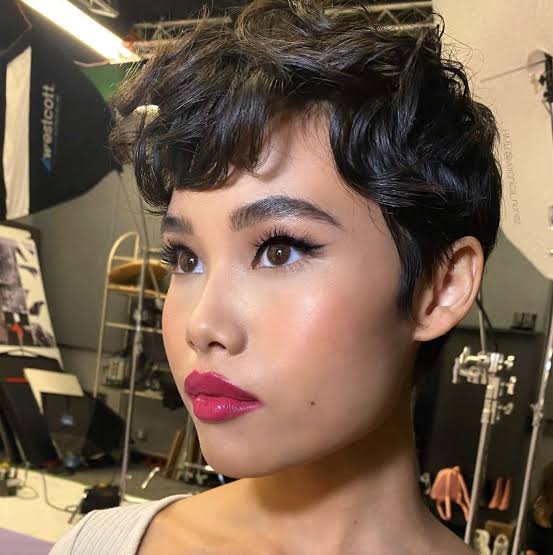 Shaggy Dark Brown Pixie With Tousled Curls Shaggy Dark Brown Pixie With Tousled Curls — Pixie Cut Hairstyles