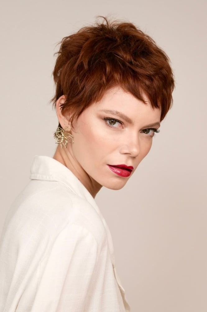 Wavy Dark Blonde Pixie With Wispy Layers — Pixie Haircuts
