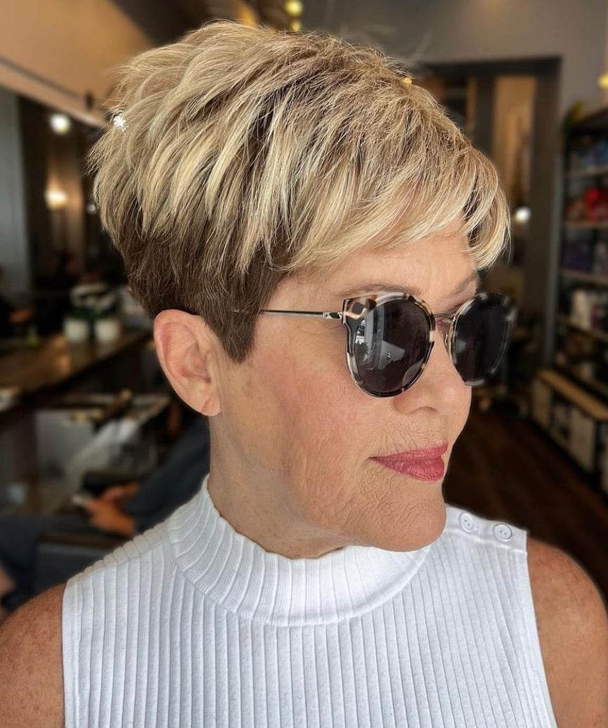 Burgundy Pixie With Choppy Fringe — Pixie Haircuts