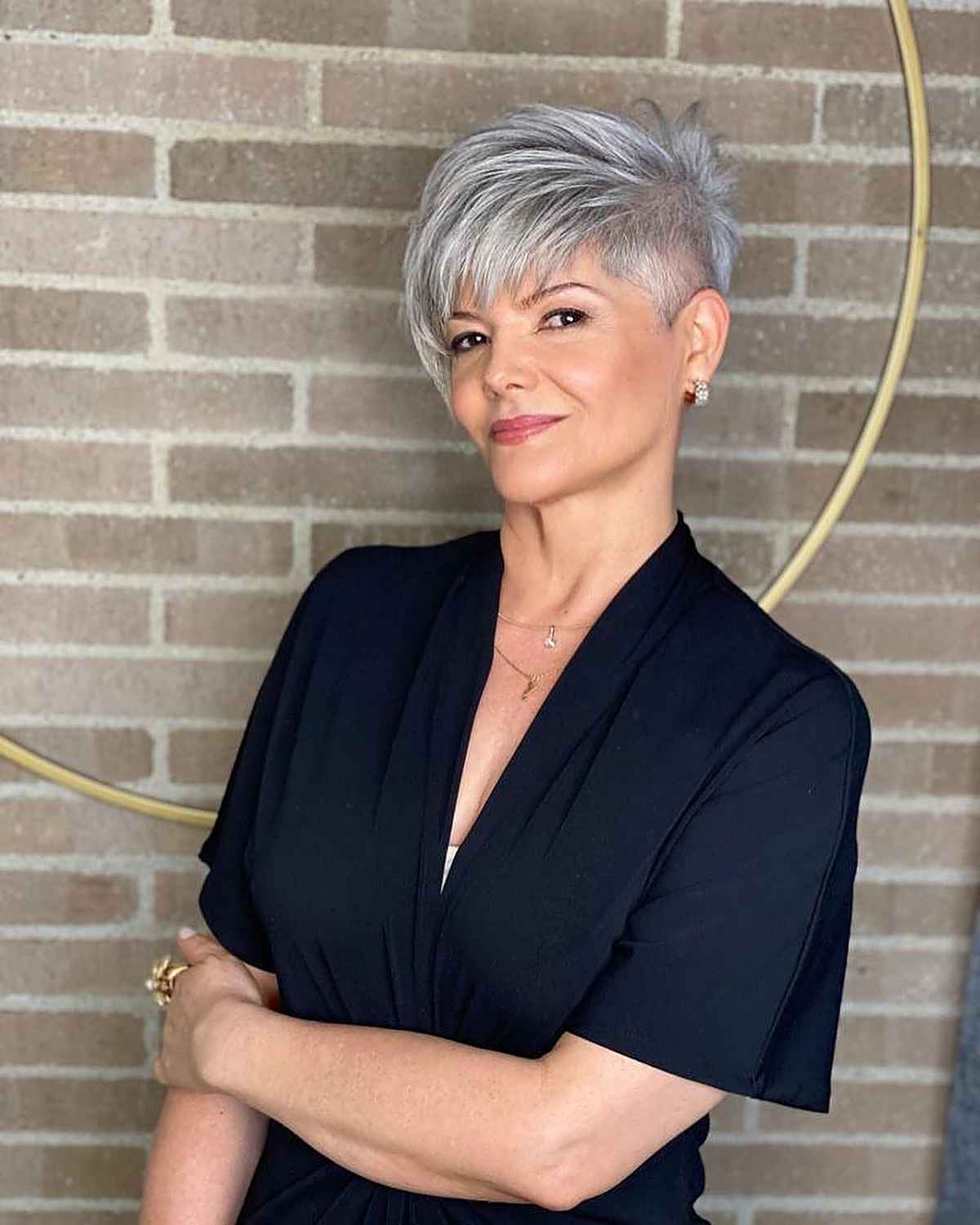 Gray Pixie With Shaved Sides — Pixie Haircuts