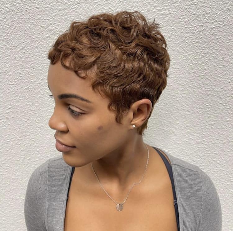Medium Brown Curly Pixie With Defined Curls — Pixie Haircuts