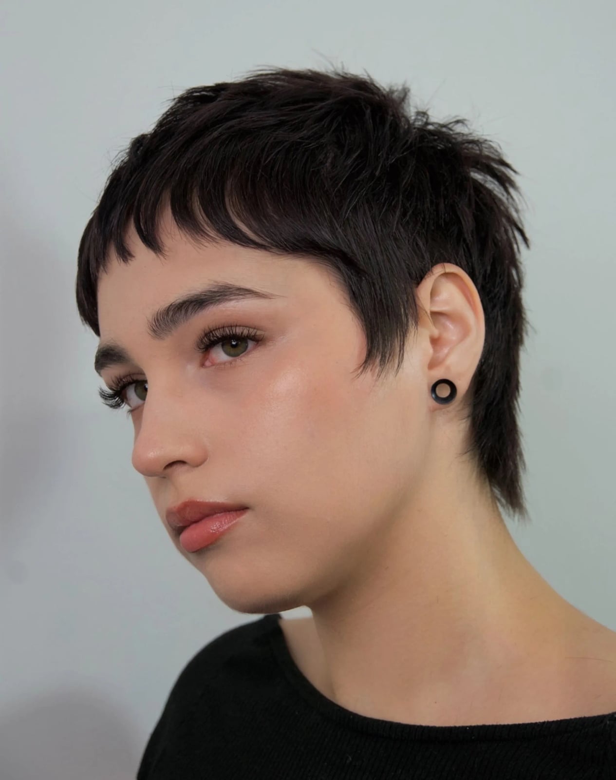 Dark Brown Pixie With Textured Fringe — Pixie Hairstyles