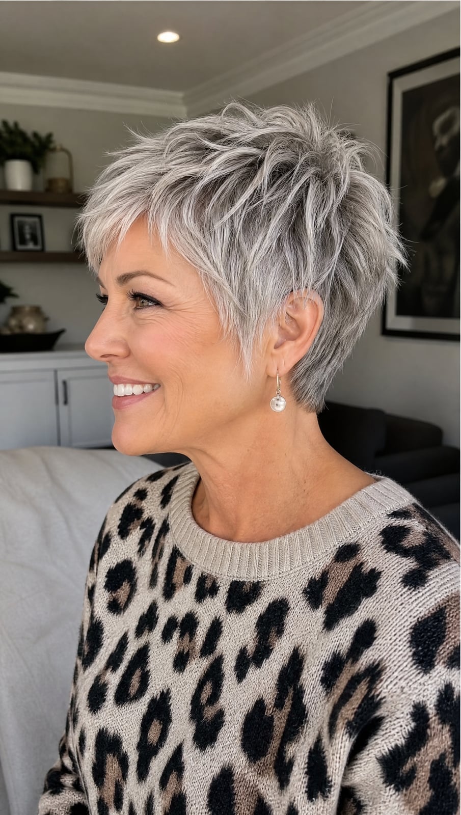 Solid Gray Pixie With Voluminous Fringe — Pixie Hairstyles