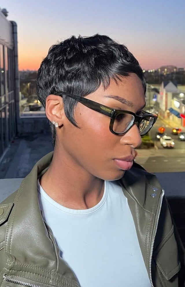 Sleek Jet Black Pixie With Blunt Fringe — Pixie Hairstyles