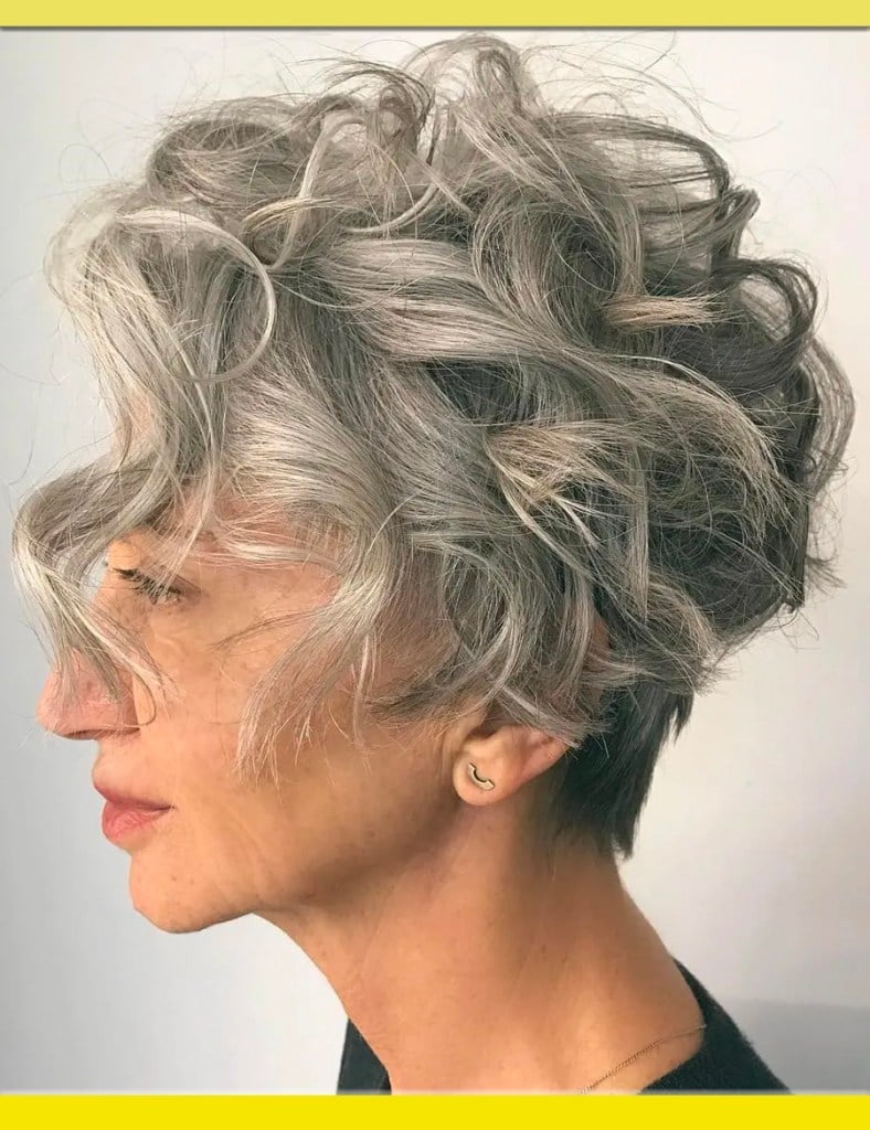 Voluminous Gray Blonde Pixie Blowout — Pixie Hairstyles
