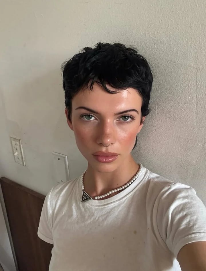 Black Textured Pixie With Tousled Finish — Pixie Hairstyles