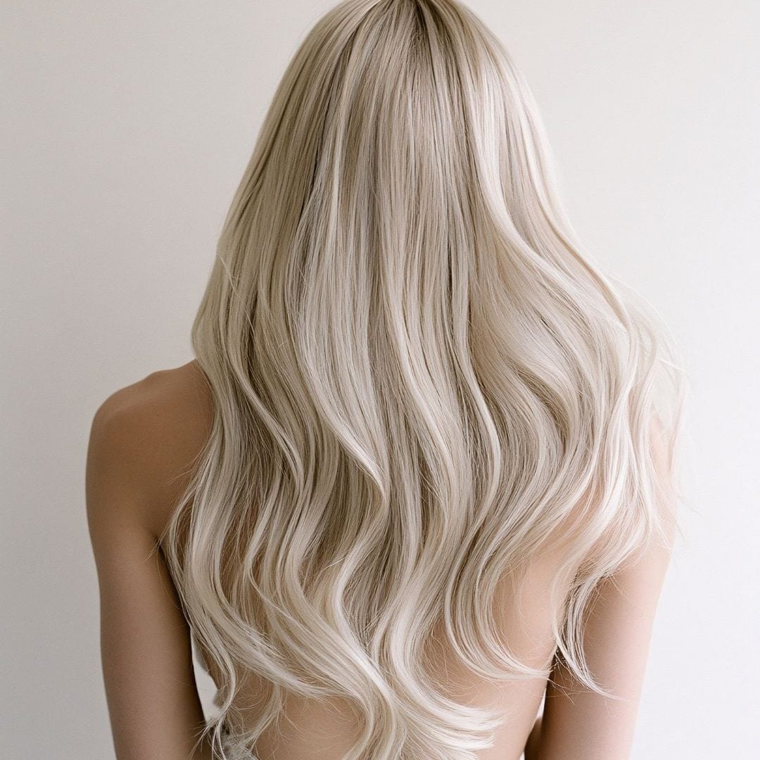 Flowing Platinum Blonde With Subtle Highlights Flowing Platinum Blonde With Subtle Highlights