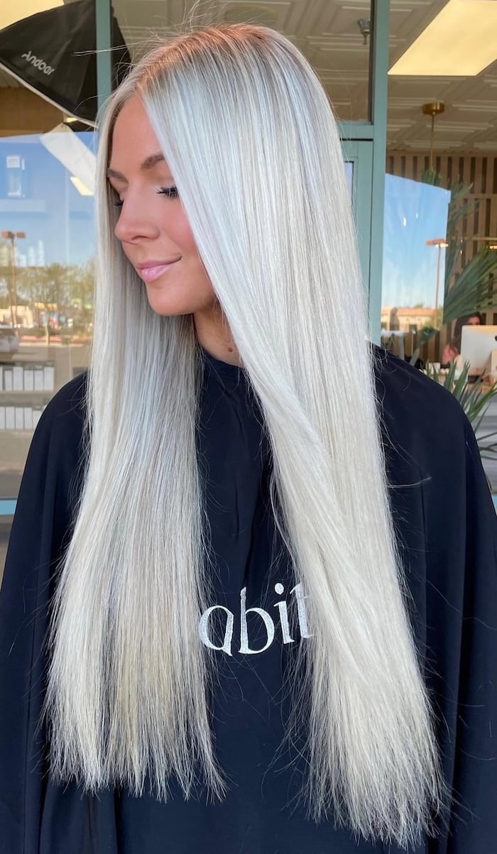 Ultra Long Icy Platinum Blonde Straight Hair Ultra Long Icy Platinum Blonde Straight Hair