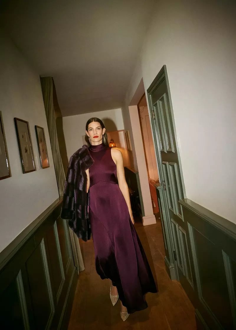 Deep Plum Sleeveless Mock Neck Dress — Plum Dress