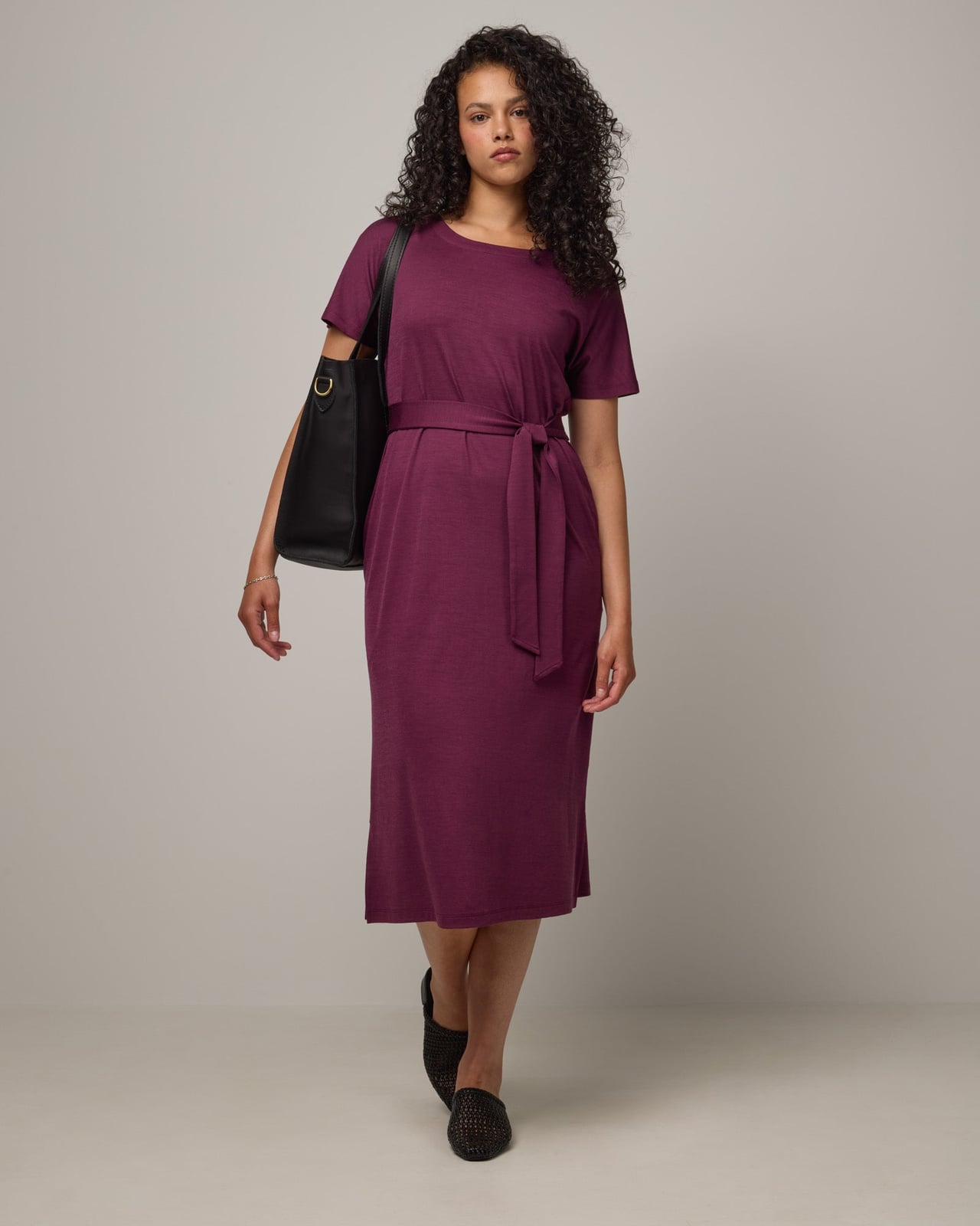 Plum Merino Wool Knit Shift Dress — Plum Dress