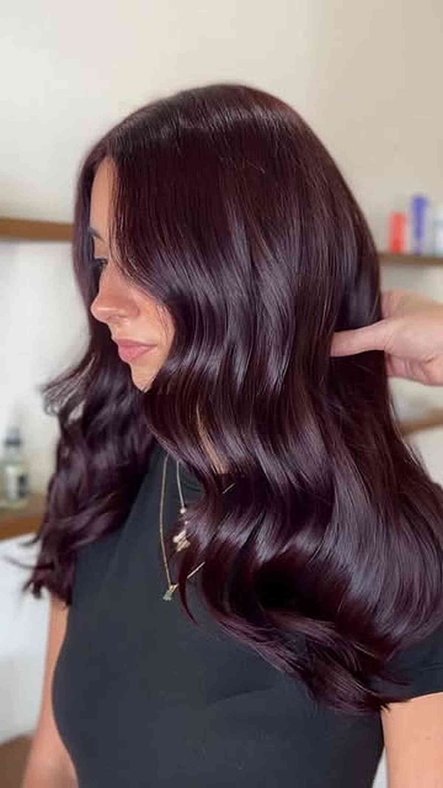 Collarbone Plum With Red Undertones Collarbone Plum With Red Undertones — Plum Hair Color