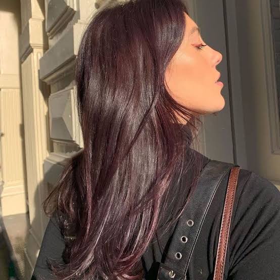 Collarbone Plum With Violet Tones Collarbone Plum With Violet Tones — Plum Hair Color