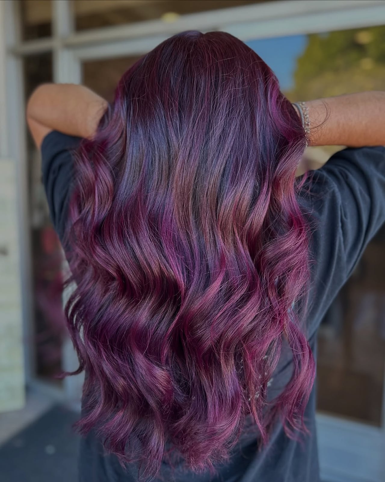 Mid-Back Plum With Lighter Dimension Mid-Back Plum With Lighter Dimension — Plum Hair Color