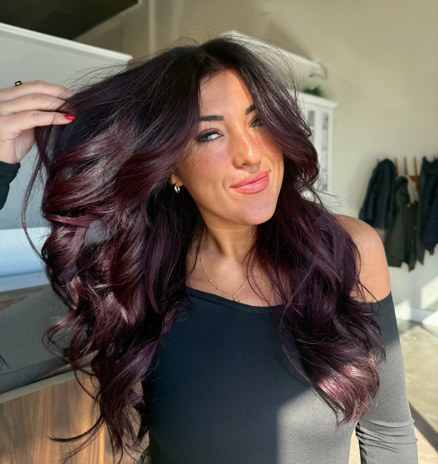 Dark Plum Base With Lighter Plum Highlights Dark Plum Base With Lighter Plum Highlights — Plum Hair Color