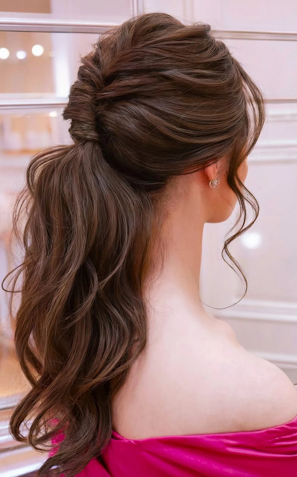 Dark Brown Ponytail With Braided Crown Dark Brown Ponytail With Braided Crown — Pony Hairstyles