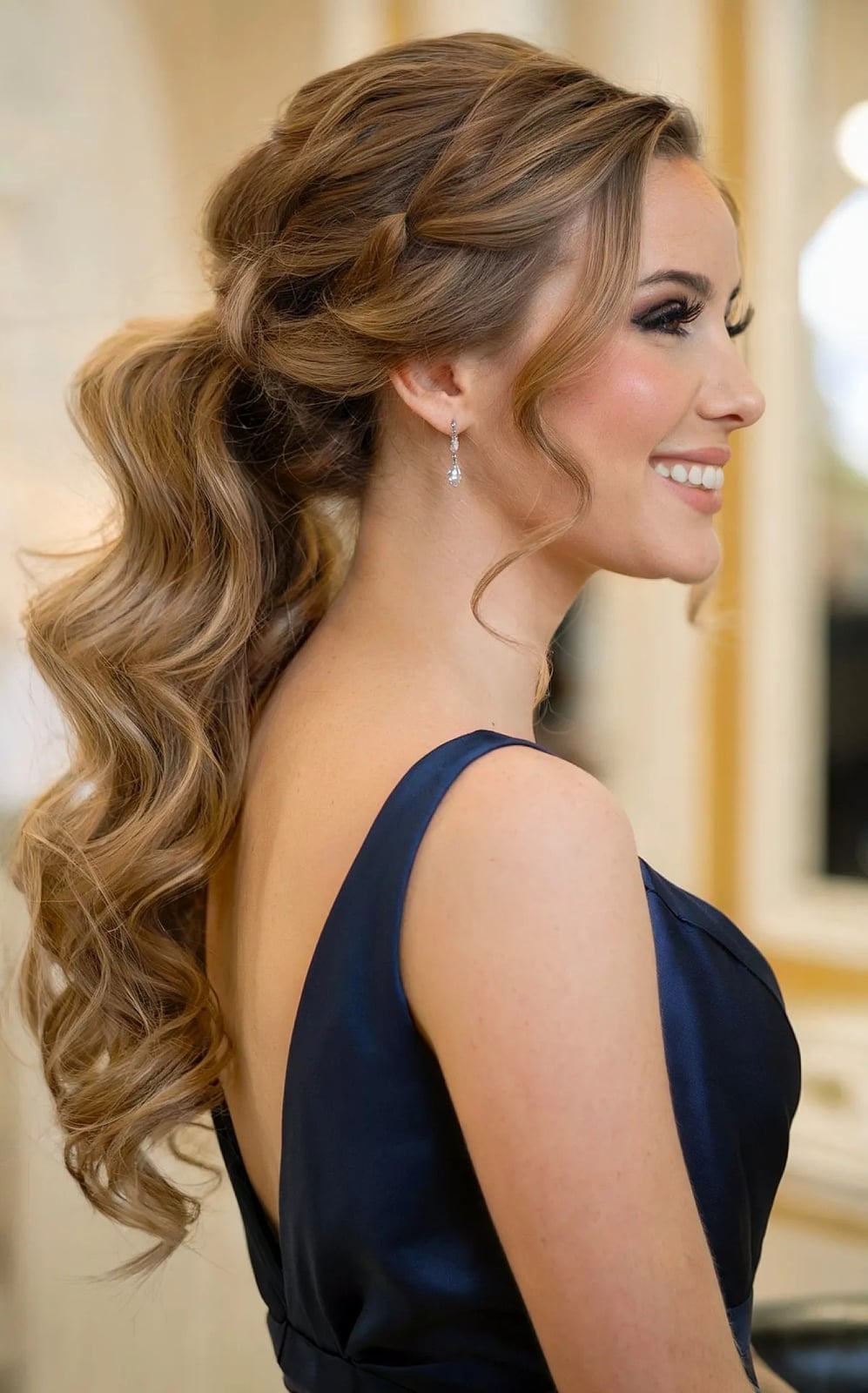 Braided Crown Ponytail Dark Brown, Close-Up Take Braided Crown Ponytail Dark Brown, Close-Up Take — Pony Hairstyles